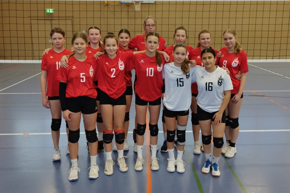 Das Team 2 der U16w in Stralendorf am Start (Foto: Daniel Schulz)